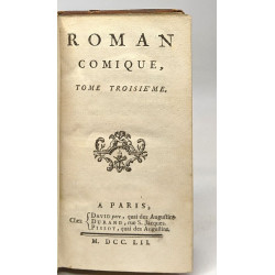 Le Roman comique - TOME TROISIEME -