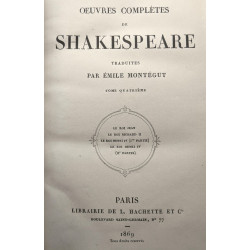 Oeuvres complètes de Shakespeare - TOME I (1967) + TOME 4 (1969) +...