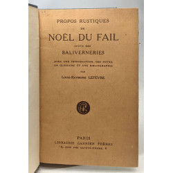 Propos rustiques de Noel du Fail suivis de Baliverneries