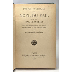 Propos rustiques de Noel du Fail suivis de Baliverneries