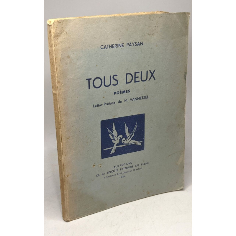 Tous deux - poèmes - lettre préface de M. Vannetzel