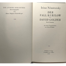 Der Fall Kurilow. David Golder. Die Andere Bibliothek Band 121