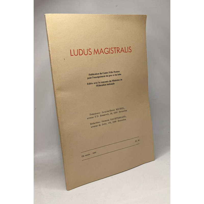 Ludus Magistralis - publication du Centre Félix Peeters pour...