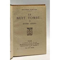 La nuit tombe... bibliothèque reliée plon