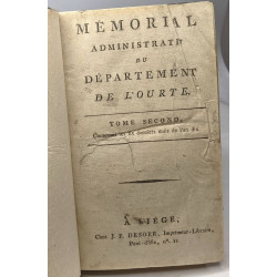 Mémorial administratif du département de l'Ourte - TOMES...