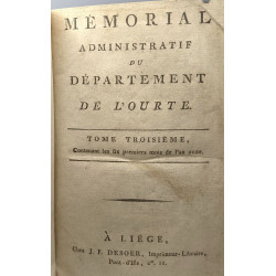 Mémorial administratif du département de l'Ourte - TOMES...