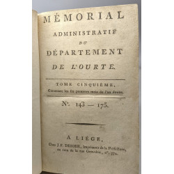 Mémorial administratif du département de l'Ourte - TOMES...