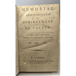Mémorial administratif du département de l'Ourte - TOMES...