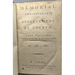 Mémorial administratif du département de l'Ourte - TOMES...