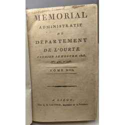 Mémorial administratif du département de l'Ourte - TOMES...