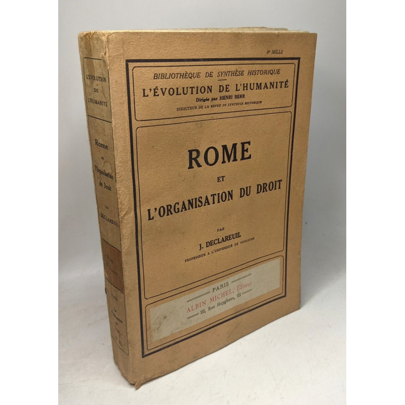 Rome et l'organisation du droit - L'évolution de l'Humanité
