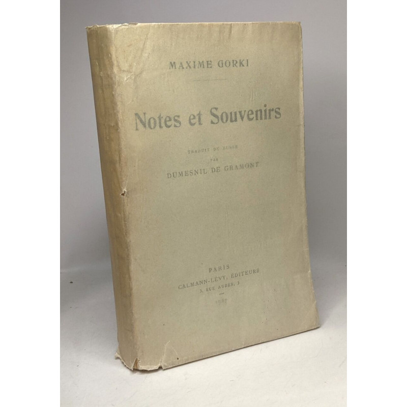 Notes et souvenirs