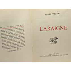 L'araigne - Exemplaire numéroté collection des Prix Goncourt