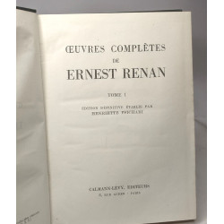 Oeuvres complètes de Ernest Renan - TOME I - édition définitive...