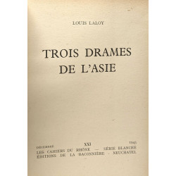 Trois drames de l'Asie