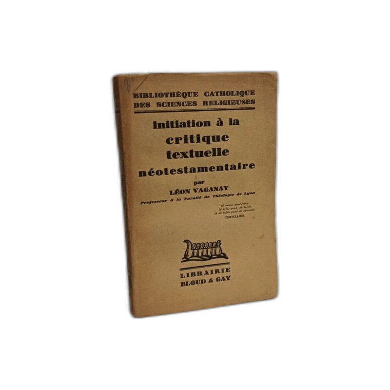 Initiation à la critique textuelle néotestamentaire