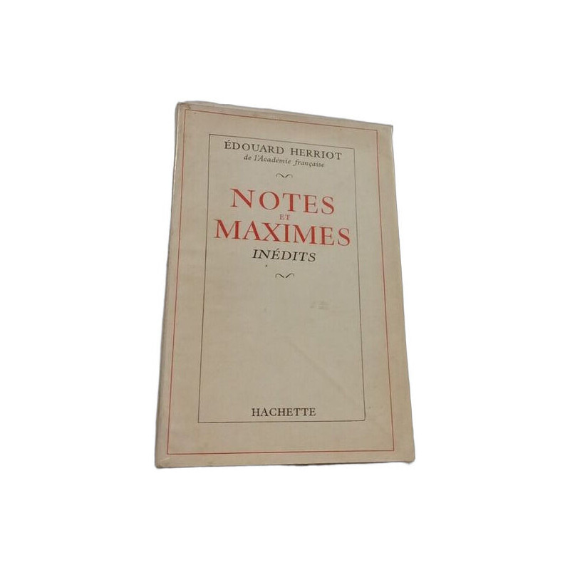 Notes et maximes inédites