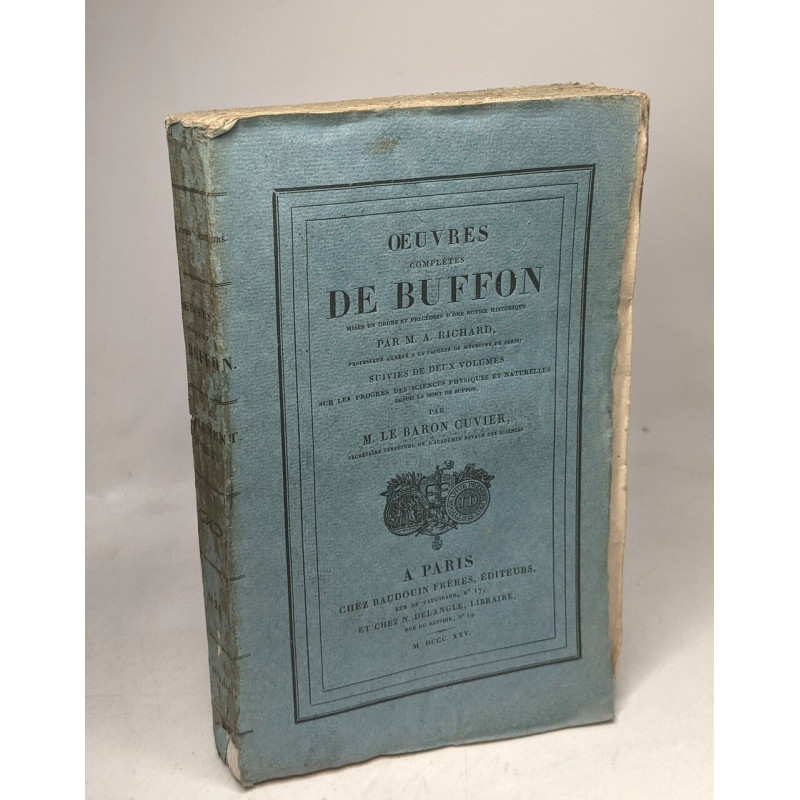 SUPPLEMENT au TOME 1 - oeuvres complètes de Buffon