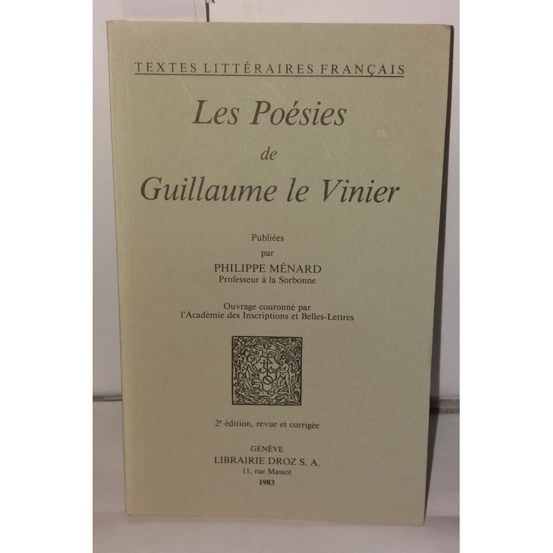 Les Poésies de Guillaume le Vinier