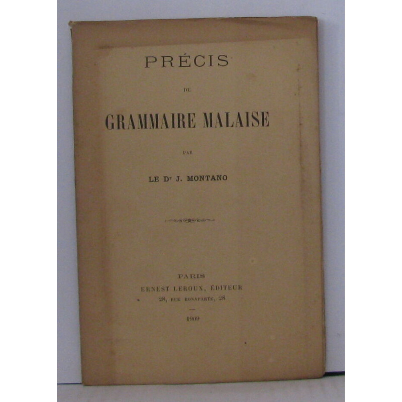 Précis de grammaire malaise