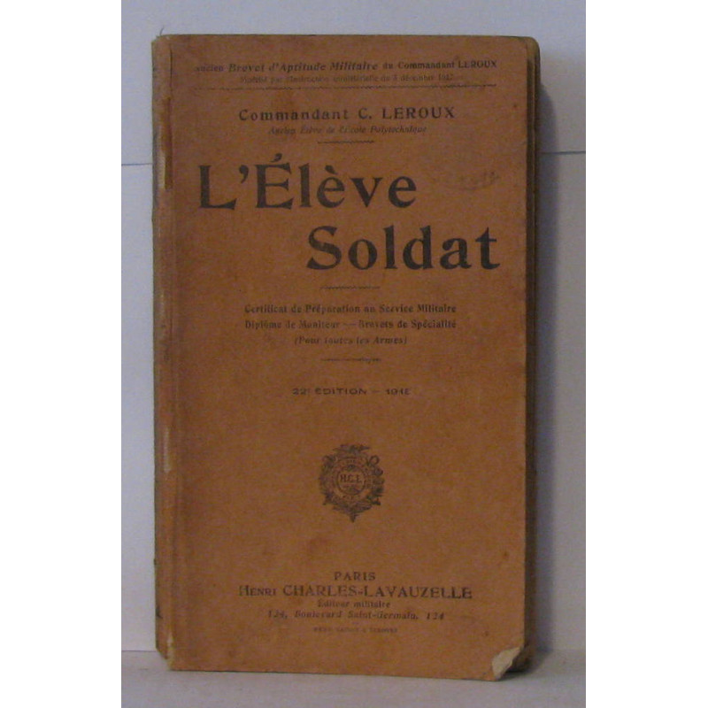 L'élève soldat - certificat de préparation au service militaire...