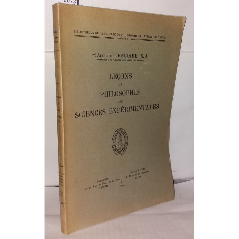 Leçons de philosophie des sciences expérimentales