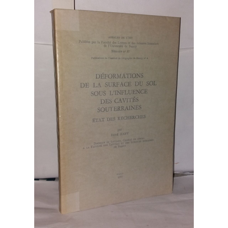 Déformations de la surface du sol sous l'influence des cavités...