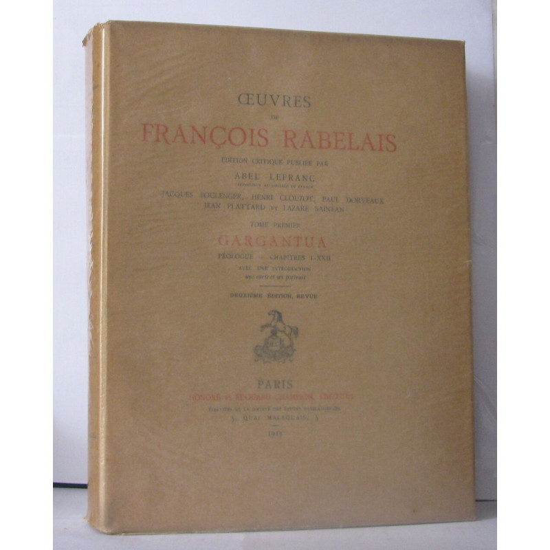 Oeuvres de François Rabelais édition critique publiée par Abel...