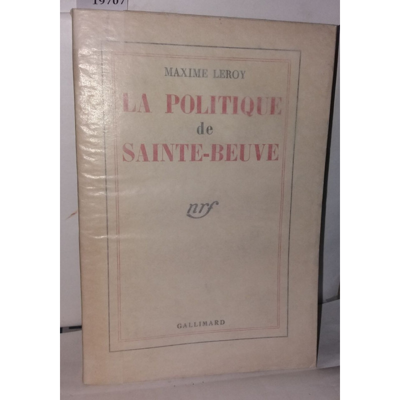 La politique de Sainte-Beuve