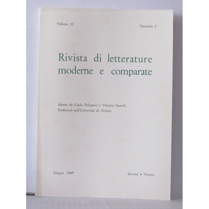Rivista di letterature moderne e comparate Volume 22 Fascicolo 2