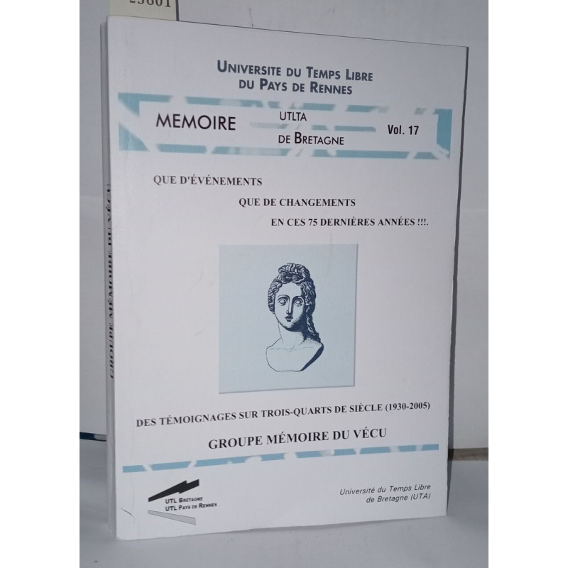 Que d'évenements Que de changements en ces 75 dernières années !!!...
