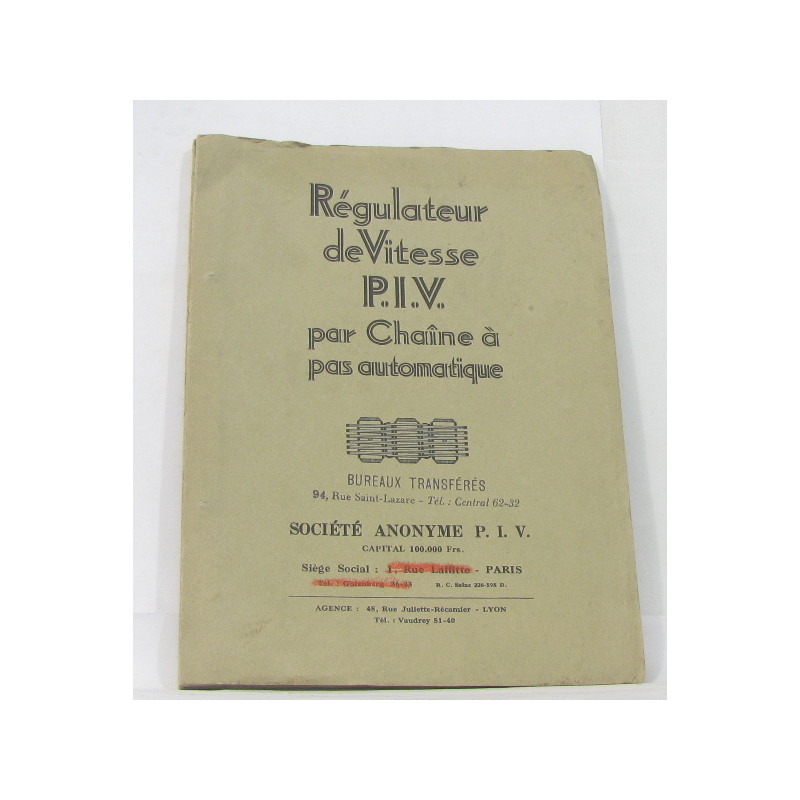 Régulateur de vitesse p.i.v. par chaîne à pas automatique