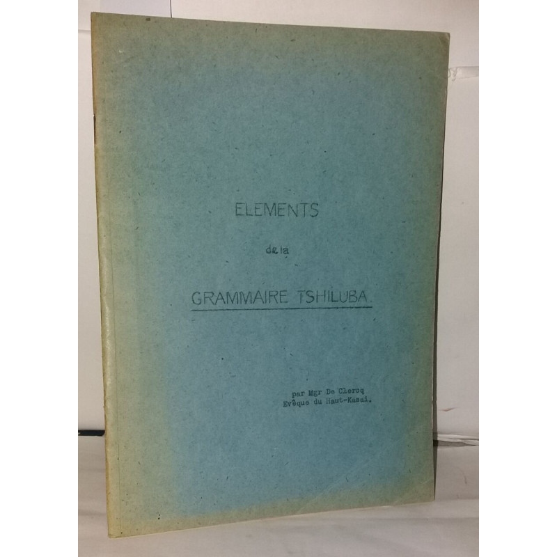 Éléments de la grammaire Tshiluba