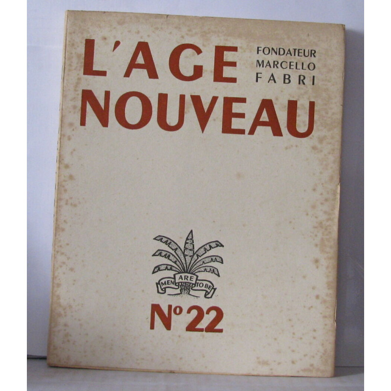 L'âge nouveau Idées Lettres Arts Numéro 23