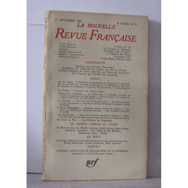 La nouvelle revue française N°93