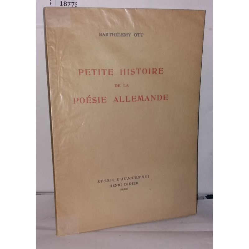 Petite histoire de la poésie allemande