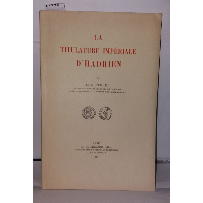 La titulature impériale d'Hadrien