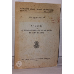 Enquête sur les sermons divers et les sentences de Saint-Bernard -...