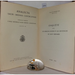 Enquête sur les sermons divers et les sentences de Saint-Bernard -...
