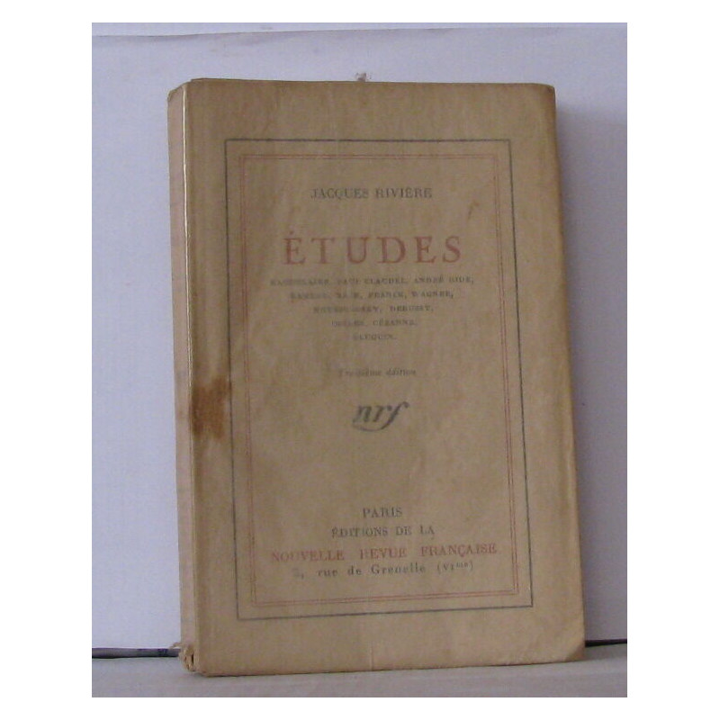 Études , Baudelaire Paul Claudel André Gide Rameau Bach Franck...