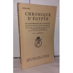 Chronique d'Égypte N° 31 Bulletin périodique de la fondation...