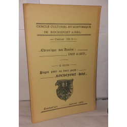 Cercle Culturel et Historique de Rochefort Cahier N°3 Chronique...