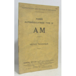 Pompe autorégulatrice type IV AM - notice technique (alimentation...
