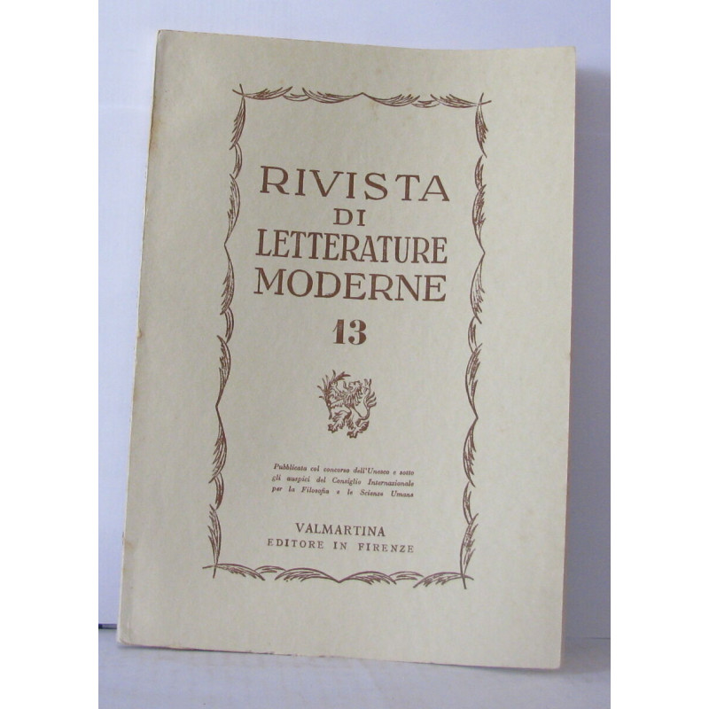Rivista di letterature moderne N°13