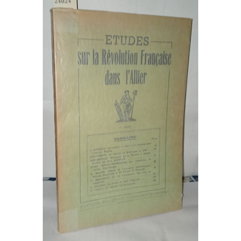 Études sur la révolution française dans l'allier