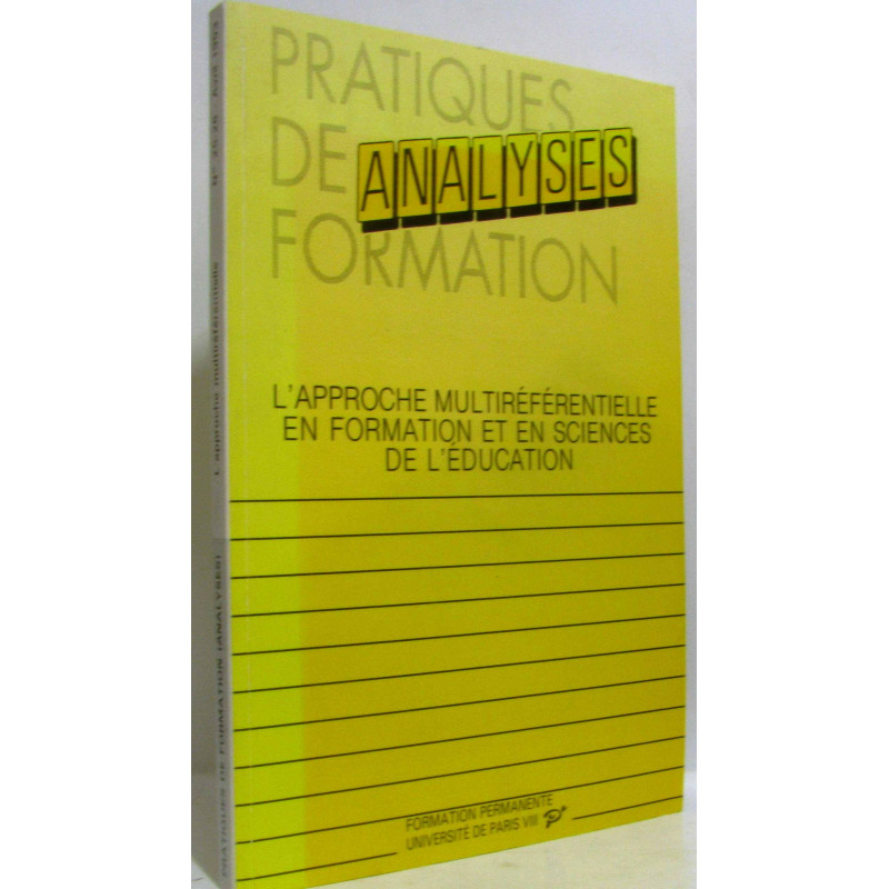 L'approche multiréférencielle en formation et en sciences de...