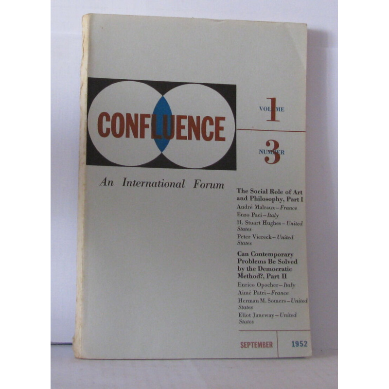 Confluence an international forum Volume 1 N°3