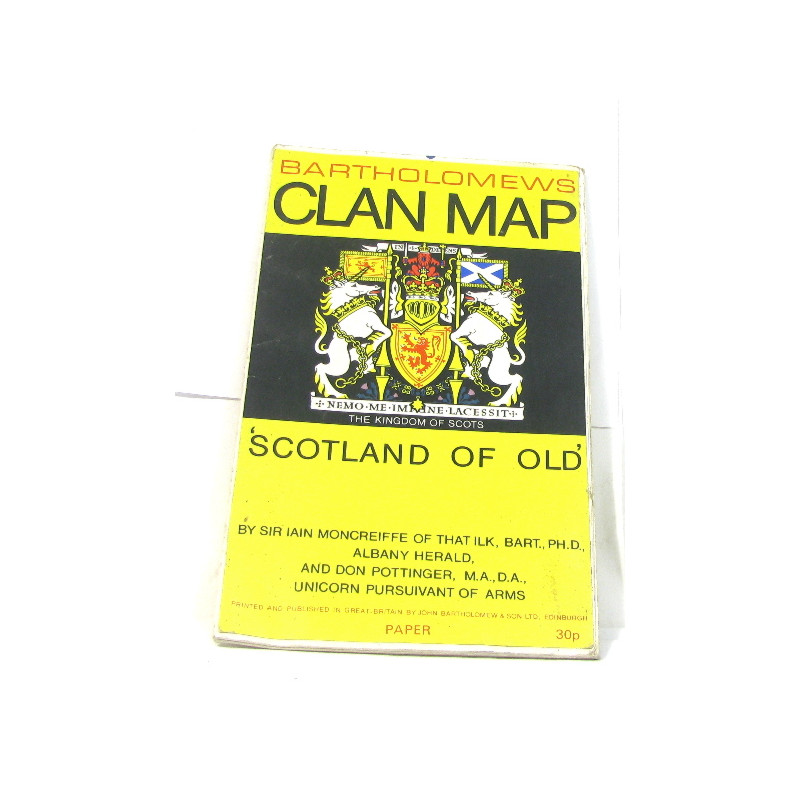 Bartholomews clan map scotland of old