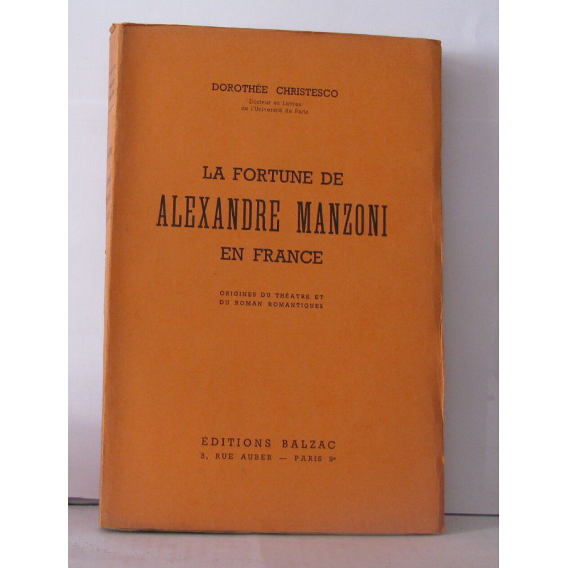 La fortune e Alexandre Manzoni en France