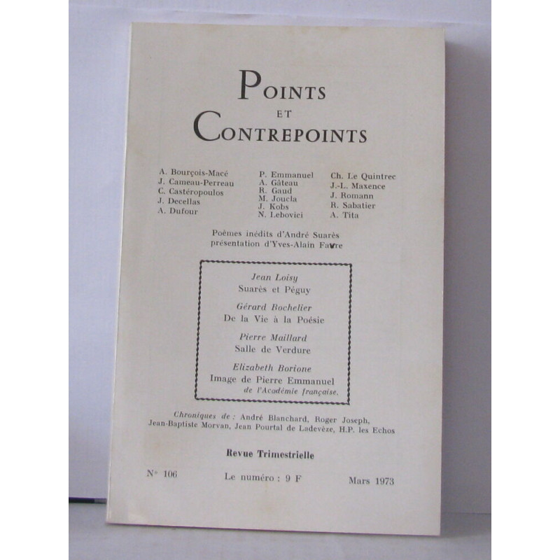 Points et contrepoints N°106
